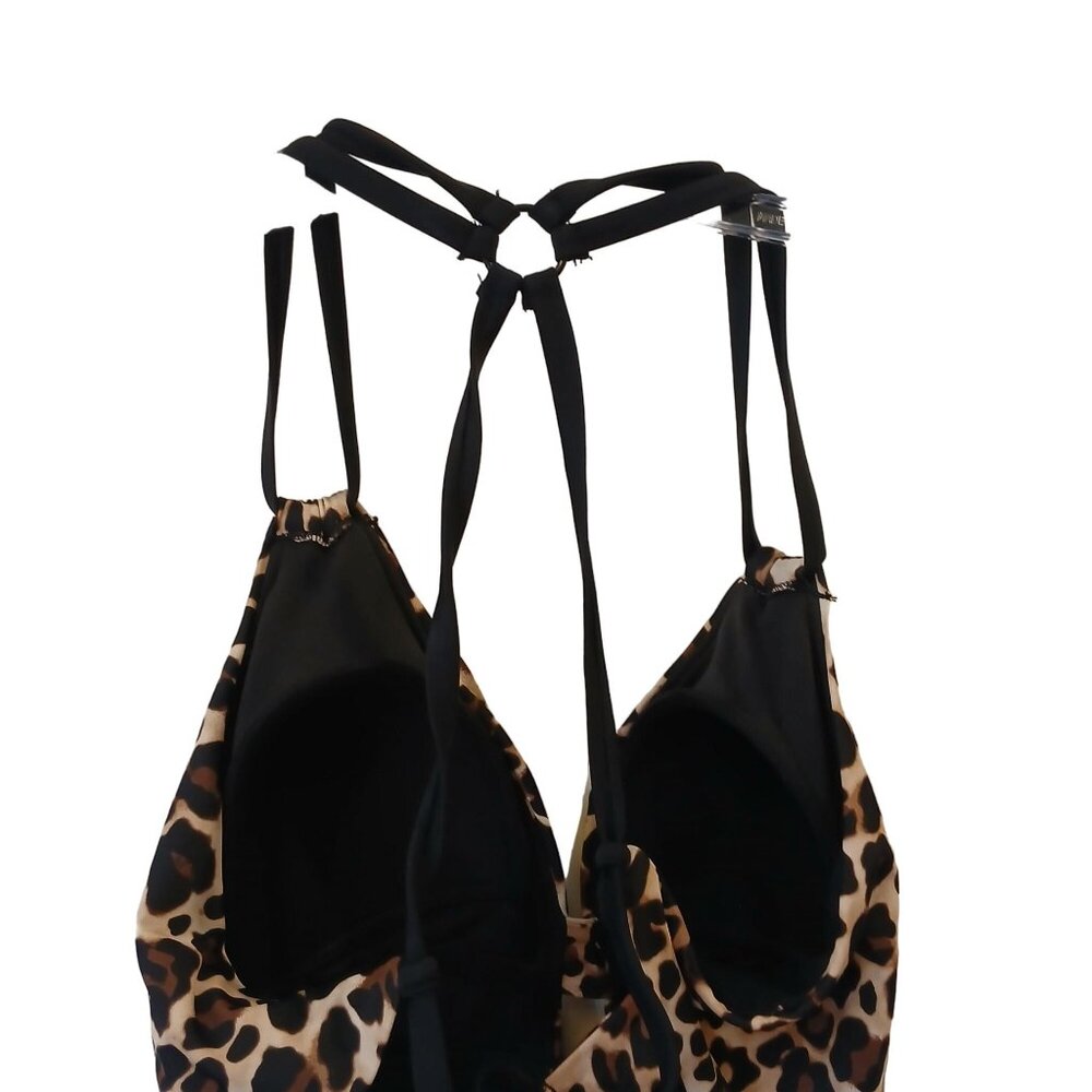 Time & Tru Leopard Print One-Piece Swimsuit Womens L/G (12-14) Beach  NWT #D-32 - Picture 7 of 9
